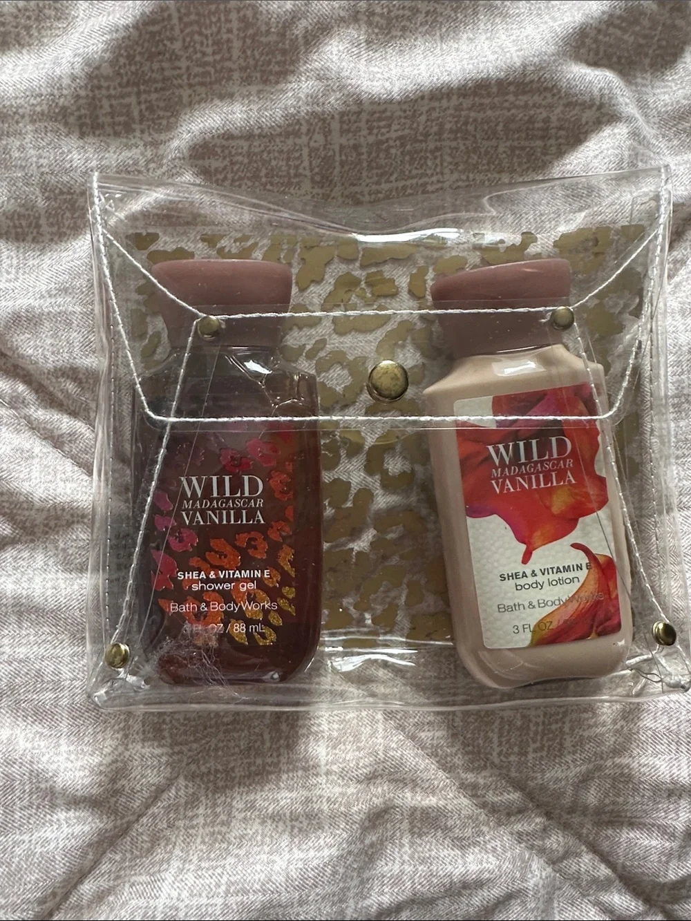 Bath & Body Works Wild Madagascar Vanilla Lotion & Shower Gel - Cream & Brown